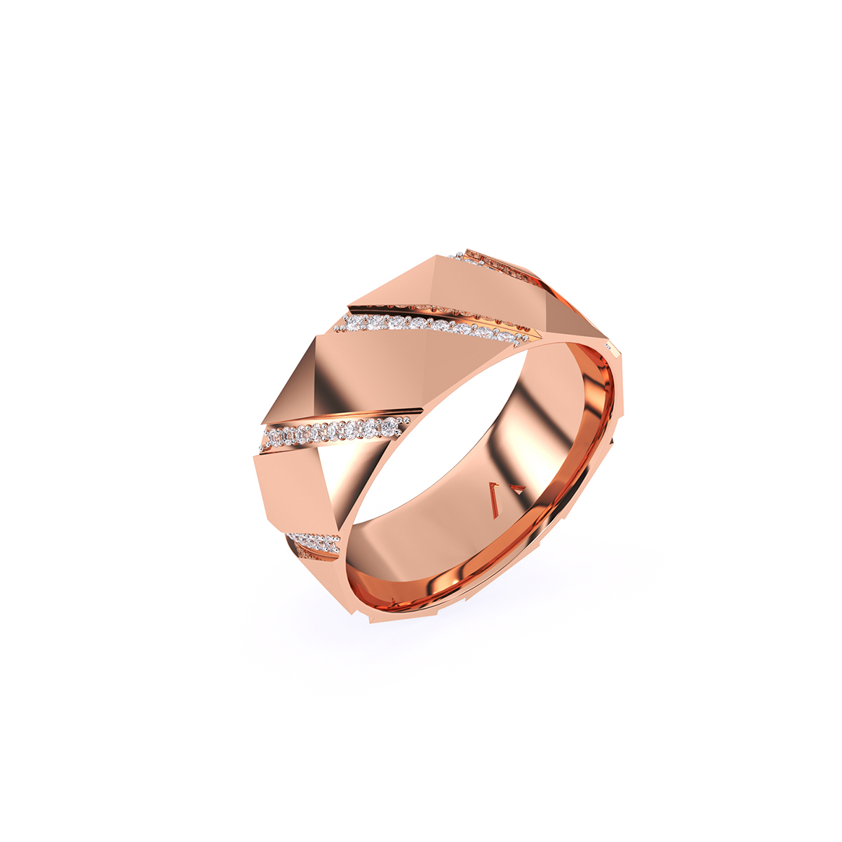 Attractive Diamond Wedding Mens Band
